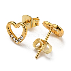 PVD Vacuum Plating 304 Stainless Steel Stud Earrings with Rhinestone for Women&nbsp;STAS-D087-24G