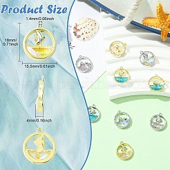 11Pcs 11 Colors Alloy Glass Pendants&nbsp;FIND-CJ0004-97