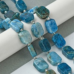 天然石アパタイトビーズ連売り  シードビーズで  長方形  11.5~12.5x7.5~10x5~6.5mm  穴：0.8~0.9mm  約13個/連  7.68~8.07インチ（19.5~20.5cm）&nbsp;G-C098-A09-01