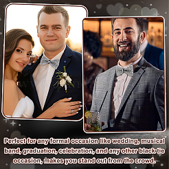 Adjustable Resin Rhinestone Polyester Bow Ties for Men&nbsp;AJEW-WH0472-01C