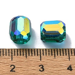 Ab色のメッキガラスビーズ  ファセットバレル  ミックスカラー  8.5x7.5mm  穴：1.4mm&nbsp;GLAA-F108-12B-M