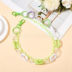 Alloy Heart Double Layered Chain Belts for Pants&nbsp;AJEW-WH20070-009