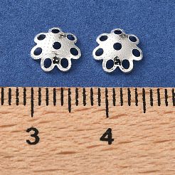 真鍮製ビーズキャップ  花  カドミウムフリー＆鉛フリー  ラックめっき  長持ちメッキ  銀  7x1.5mm  穴：1mm&nbsp;KK-C260-07S
