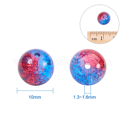 スプレーペイントクラックルガラスビーズ  ラウンド  ミックスカラー  10~10.5mm  穴：1.3~1.6mm  約15個 /コンパートメント  360個/箱&nbsp;CCG-PH0002-01-10mm