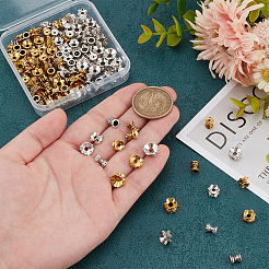 120 個 10 スタイル チベット スタイル合金ビーズ キャップ  花  ミックスカラー  8x5mm  穴：2mm  12個/スタイル&nbsp;FIND-PH0020-93
