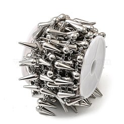 304ステンレススチールティアドロップリンクチェーン  ハンダ付け  スプールで  ステンレス鋼色  19x12x6.5mm  約5m /ロール&nbsp;CHS-G042-07P
