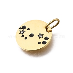 Twelve Constellations 304 Stainless Steel Enamel Pendants&nbsp;STAS-A148-01G-10