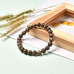 3目dzi天然チベット瑪瑙ビーズストレッチブレスレット  女性男性への幸運の贈り物  内径：2-3/8インチ（6cm）  ビーズ：8mm&nbsp;BJEW-JB06717