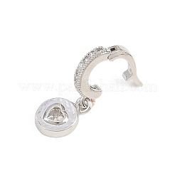 Brass Micro Pave Clear Cubic Zirconia Pendants&nbsp;KK-H268-07P-04