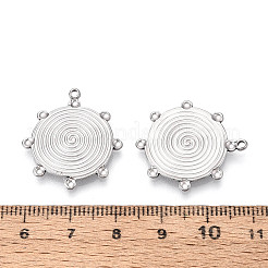 304ステンレスペンダント  渦のチャーム  ステンレス鋼色  25x22.5x2mm  穴：1.5mm&nbsp;STAS-N108-67P