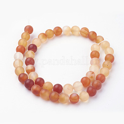 Natural Red Agate Bead Strands&nbsp;G-G735-64F-8mm