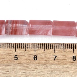 チェリークォーツガラスビーズ連売り  コラム  12x8mm  穴：1.2mm  約33個/連  15.63''（39.7センチメートル）&nbsp;G-Q159-A06-01