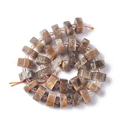 天然石サンストーンビーズ連売り  多面カット  フラットラウンド  14x14x5~8.5mm  穴：1.8mm  約30個/連  14.76インチ（37.5cm）&nbsp;G-C008-B01