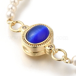 Brass Micro Pave Clear Cubic Zirconia Magnetic Clasps&nbsp;KK-H480-44G