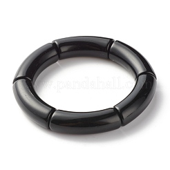 Opaque Chunky Acrylic Curved Tube Beads Stretch Bracelets for Men Women&nbsp;BJEW-JB07317
