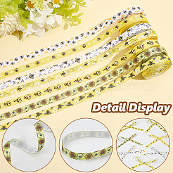 7 Rolls 7 Styles Polyester Bees Printed Grosgrain Ribbons Set&nbsp;SRIB-CY0001-02A