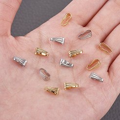 100個 2色 304ステンレススチール スナップオンベイル  ゴールデン·ステンレス鋼色  8.5x3.5x4mm  50個/色&nbsp;STAS-SZ0001-92