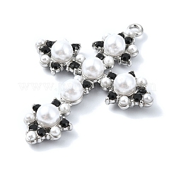 Rack Plating Alloy with ABS Imitation Pearl Pendants&nbsp;FIND-Z051-08P