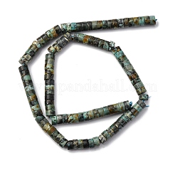 天然アフリカンターコイズ（ジャスパー）ビーズ連売り  ディスク  ヒシビーズ  6x3.5mm  穴：0.8mm  約113~114個/連  14.92''（37.9cm）〜15.08''（38.3cm）&nbsp;G-Z006-C40