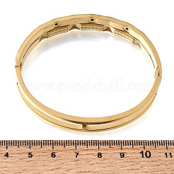 304ステンレススチール製クリスタルラインストーン付き二重構造ヒンジ式カフバングル（女性用）  イオンプレーティング（ip）  ゴールドカラー  内径：1.97インチ（5cm）x2.38インチ（6.05cm）&nbsp;SA-CBAF851-01G