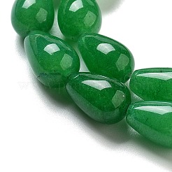 天然マレーシアジェイド染めビーズ連売り  ティアドロップ  グリーン  12x8mm  穴：1.2mm  約33~34個/連  15.16~16.54''（38.5~42センチメートル）&nbsp;G-B106-A09-02