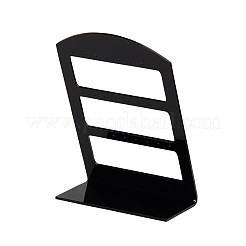 有機ガラスピアスディスプレイラック  L字型のイヤリングディスプレイスタンド  ブラック  140x100x50~52mm&nbsp;EDIS-N001-02A