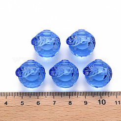 透明なアクリルパーツ  多面カット  3のdリンゴ  ブルー  17.5x19x18mm  穴：2mm  約151個/439g&nbsp;LS-TACR-T024-05B-940
