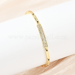 Brass Micro Pave Clear Cubic Zirconia Link Bracelets for Women&nbsp;BJEW-F504-12G