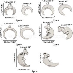 10Pcs 5 Style 304 Stainless Steel Pendants&nbsp;STAS-UN0024-67