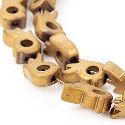 PVD真空メッキ非磁性合成ヘマタイトビーズ連売り  艶消し  ひよこ  ミックスカラー  9x5.5x3mm  穴：1mm  約49個/連  15.75インチ（40cm）&nbsp;G-F682-19-F