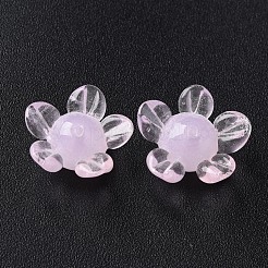 手作りランプワークビーズ  花  ピンク  14.5~15.5x15~16x7~8mm  穴：1.5mm&nbsp;LAMP-T011-10D
