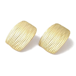 女性用ストライプ長方形 304 ステンレススチールスタッドピアス  18KGP本金メッキ  29.5x23.5mm&nbsp;EJEW-I303-05G