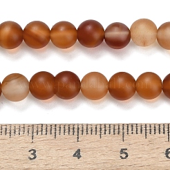 天然石カーネリアンビーズ連売り  染め＆加熱  ラウンド  艶消し  ラウンド  6~6.5mm  穴：0.7mm  約62個/連  14.80インチ（37.6cm）&nbsp;G-L642-G01-6mm