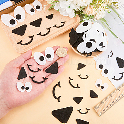 60Pcs 3 Styles Felt Craft Doll Mouth & Eye & Nose&nbsp;FIND-FG0005-36