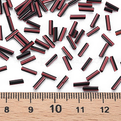 不透明な色ツートンシードガラスラッパビーズ  丸い穴  ラウンドラッパ  暗赤色  4~8.5x2mm  穴：0.6~0.8mm  約450g /ポンド&nbsp;SEED-T006-02A-01