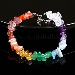 Natural Mixed Gemstone Chips Beaded Bracelets&nbsp;PW-WG90FB9-01