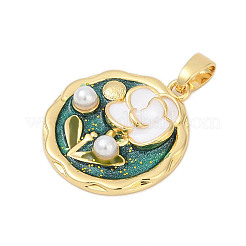 Brass Enamel Pendants&nbsp;KK-U068-13E-03G