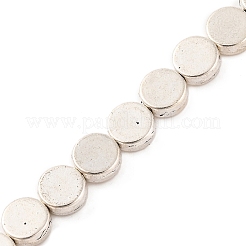Flat Round Tibetan Style Alloy Bead Strands&nbsp;TIBEB-O007-48-NR