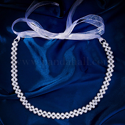 Plastic Imitation Pearl Beaded Chain Belts&nbsp;AJEW-WH20070-051