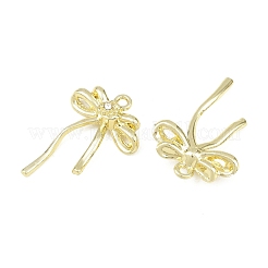 合金&クリスタルラインストーンペンダント  ちょう結びのチャーム  ラックめっき  ゴールドカラー  25x18x5.5mm  穴：1.6mm&nbsp;RB-CBAF039-04G