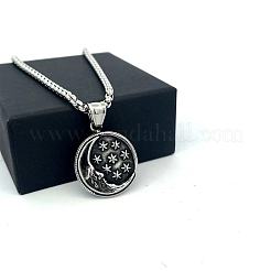 Men's 304 Stainless Steel Moon Star Pendant Punk Vintage Necklaces&nbsp;LS-LK3922