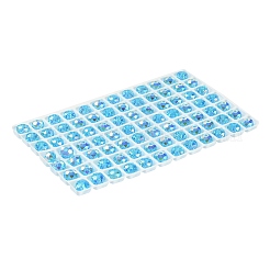 Ab色のメッキガラスビーズ  多面カット  ラウンド  ディープスカイブルー  8x5.5~6mm  穴：1.4~1.6mm  336個/セット&nbsp;EGLA-P059-03B-AB06