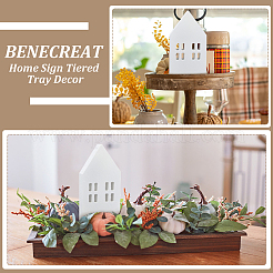 4Pcs 2 Styles Christmas Wood House Display Decorations&nbsp;DJEW-BC0001-28A