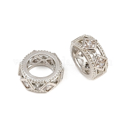 Brass Micro Pave Clear Cubic Zirconia European Beads&nbsp;CU-CBA6A75-14P
