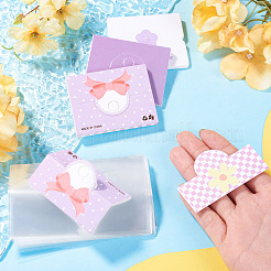 40枚 4種類のスタイルの紙製折りたたみヘッダーカード  折り紙の花柄プリントのディスプレイヘッダーカード  長方形のoppセロハンバッグ40個付き。  ミックスカラー  5~6.4x5~6.4x0.03cm  10個/スタイル&nbsp;CDIS-TA0001-51