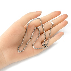 304 Stainless Steel Curb Chain Necklace for Men Women&nbsp;NJEW-YW0001-14