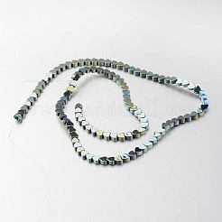 電気メッキ非磁性合成ヘマタイトビーズ連売り  ハート  ミックスカラー  4x4x2mm  穴：1mm  約110個/連  15.7インチ&nbsp;G-F300-23A