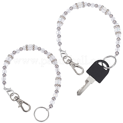 2Pcs Glass Keychain&nbsp;HJEW-SC0002-31