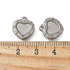 304ステンレスペンダント  ハートチャーム  ステンレス鋼色  14x12.5x5mm  穴：1.2mm&nbsp;STAS-I330-038P