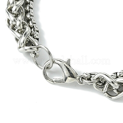 Alloy Wheat Chain & Box Chain Bracelets for Women Men&nbsp;BJEW-C069-01B-P